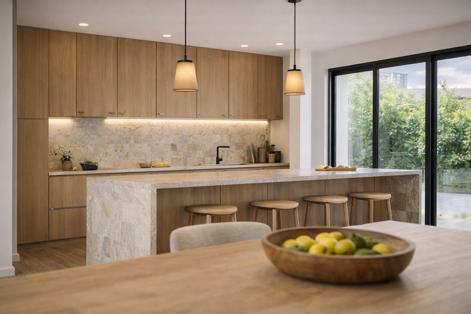 Cuisine minéral maison contemporaine La Rochelle mer océan